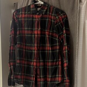 Womens Black and Red Plaid Shirt